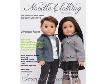 18 inch Doll Clothes PDF Pattern - Serengeti Jacket fits 18 inch Girl and Boy dolls.