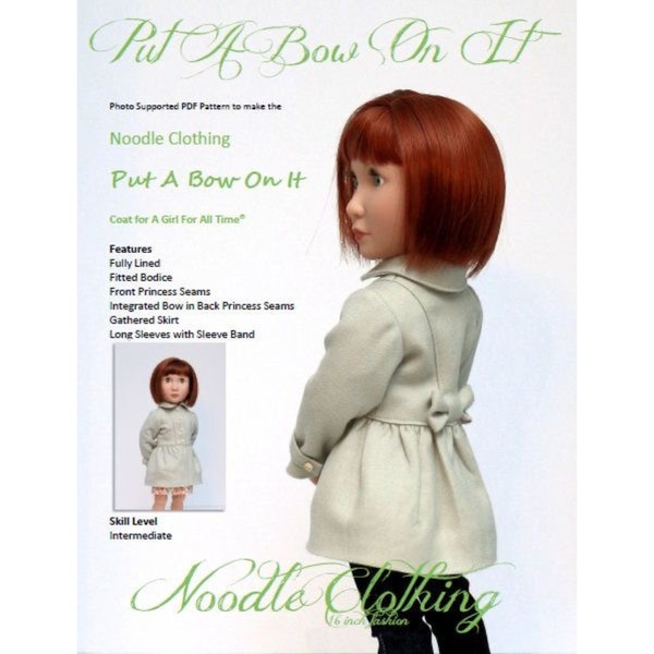 A Girl For All Time® PDF doll clothes Pattern " Put A Bow On It" pattern fits 16 inch A Girl For All Time®