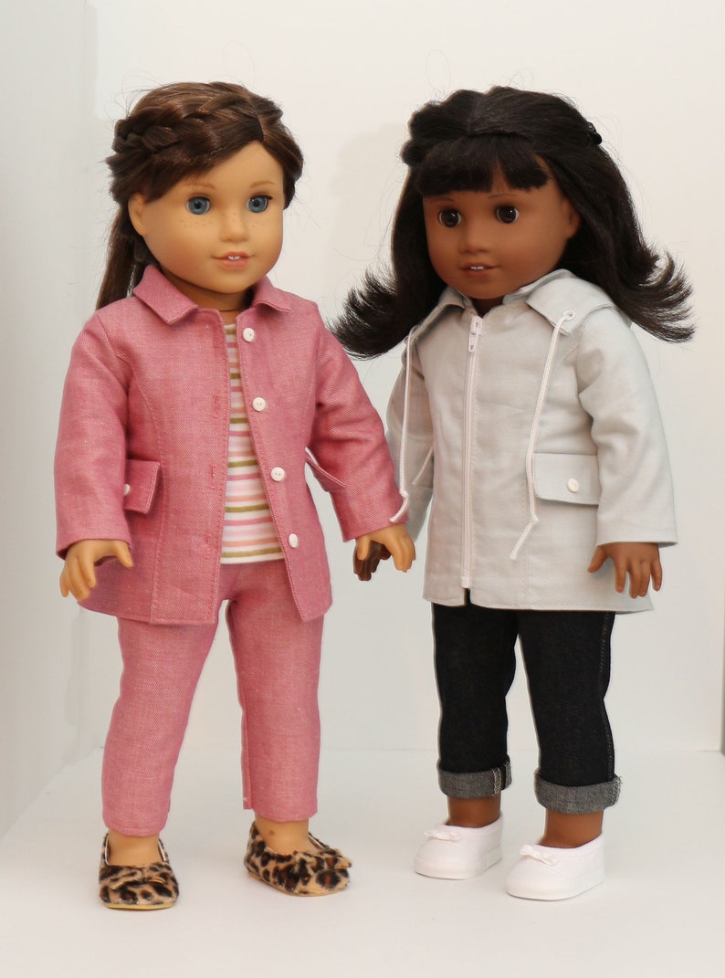 18 inch PDF Doll Clothes Pattern Noodle Clothing Azorean Anorak Jacket pattern fits 18 inch dolls such as American Girl® image 2