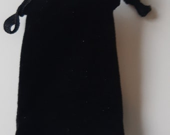 3" x 2" Black Velvet Drawstring Bag