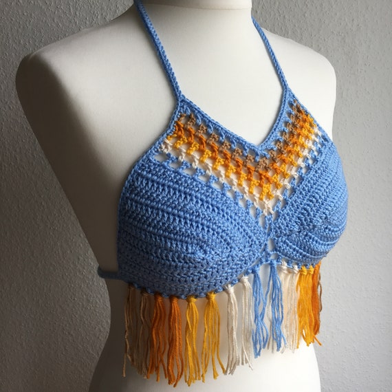 crochet top with tassels