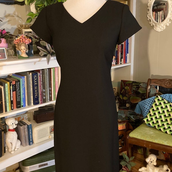 LOOK!! Perfect Little Black Vintage Dress- Classic- Timeless- USA Made