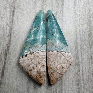 Noola Terra Jaspis Cabochon Paar. Denim Jaspis. US Verkäufer. Selten. Täglicher Versand. Echt und natürlich.