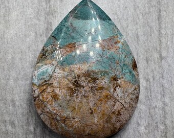 Neela Terra Jasper cabochon. Denim jasper. US seller. Rare. Daily shipping. Genuine and natural. Teardrop shape.