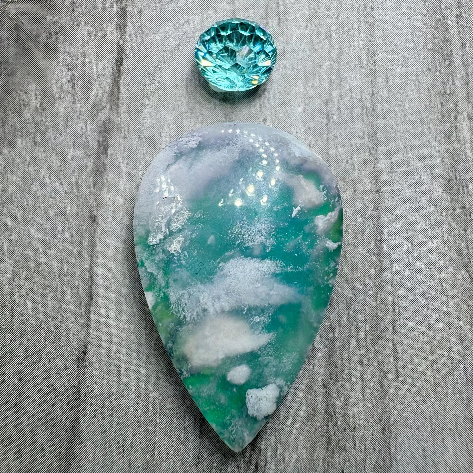 Plume Agate W/ Firework Cz. US Seller. Color Shift Effects. Daily ...