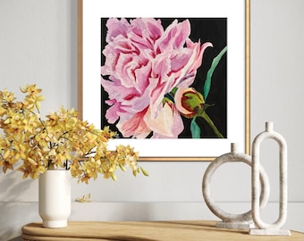 Pink Peony Art Print | KCL Studio Botanical Giclée, Floral Wall Decor