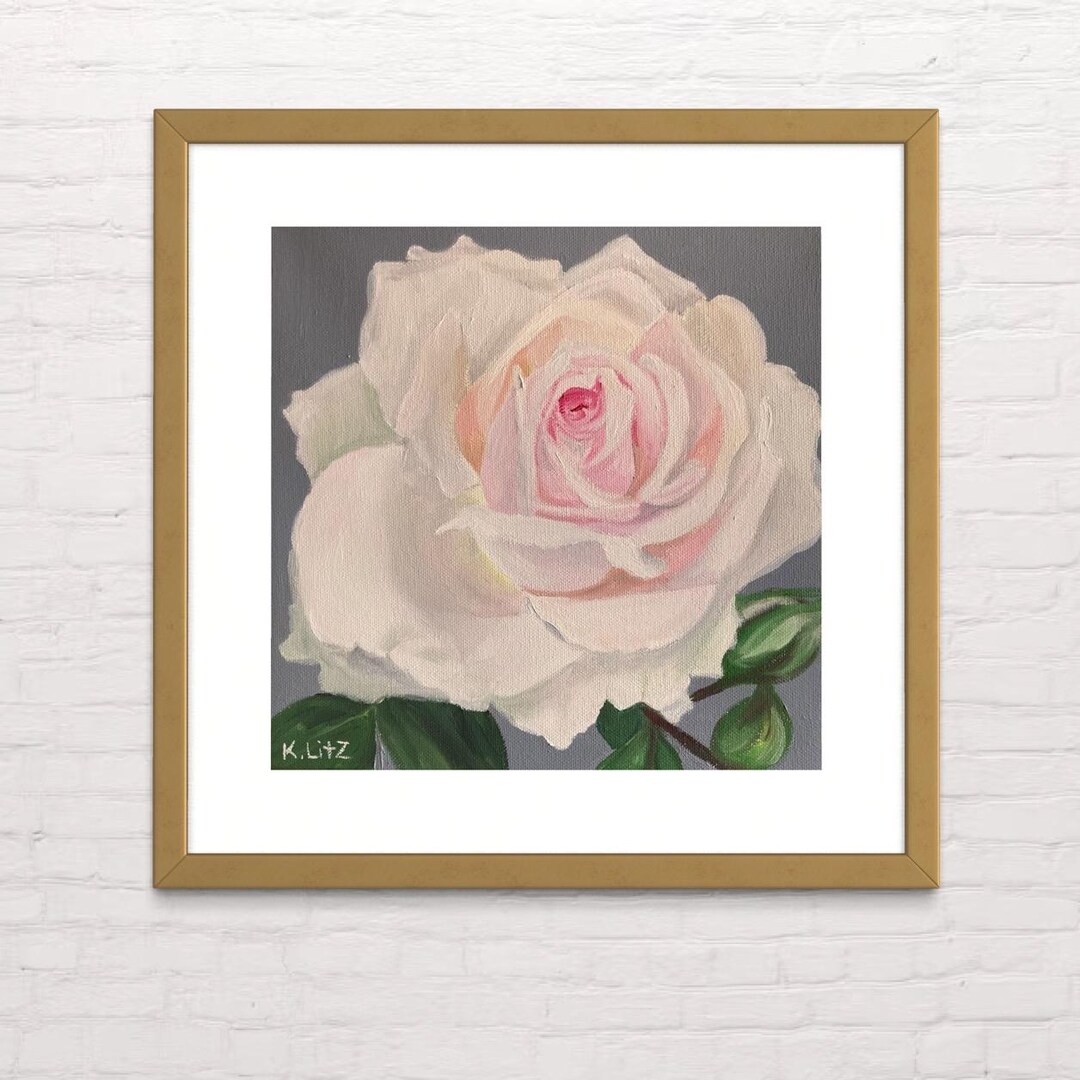 Pink Rose Art Print | Modern Floral Giclée on Paper or Canvas - Etsy