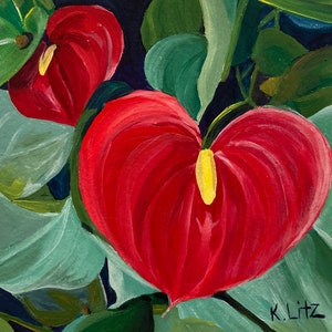 Original Flower paintings 100 paintings in 100 days series