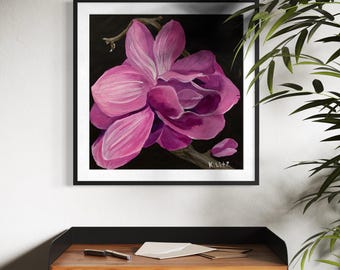 Pink Peony Art Print | Giclée Floral Reproduction on Canvas or Paper