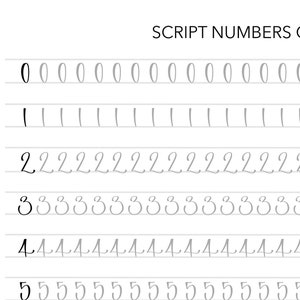 Guida ai numeri tracciabili - Stampa - Script - Fogli di lavoro sui numeri - Impara i numeri - Lettere - Guida ai numeri