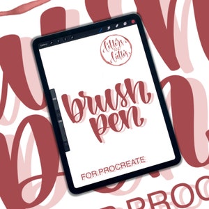 Pluma de pincel Procreate - Pincel de letras - Pluma de pincel de caligrafía - Procreate - Pincel de letras para iPad - Pinceles de letras Procreate - Pluma digital