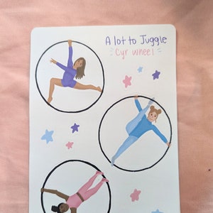 Cyr wielstickers | Circus/lucht | Plannerstickers, geïllustreerde stickers