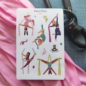 Stickers aériens en soie | Cirque/Aérien | Stickers agenda, Stickers illustrés