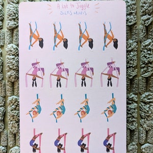 Ministickers van luchtzijde | Circus/antenne | Plannerstickers, geïllustreerde stickers