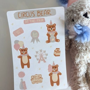 Circusbeer op de | Circus Stickers | Planner Stickers, Geïllustreerde Stickers