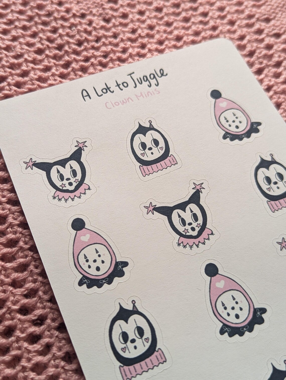 Clown Minis Sticker Sheet | Planner Stickers, Illustrated Stickers ...