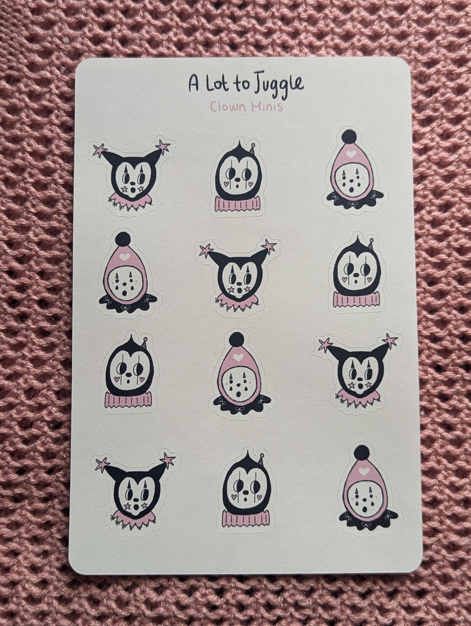 Clown Minis Sticker Sheet | Planner Stickers, Illustrated Stickers ...