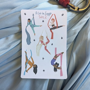 Pegatinas de telas aéreas (versión 2) / Circo/Aéreo/Pegatinas de planificador, Pegatinas ilustradas