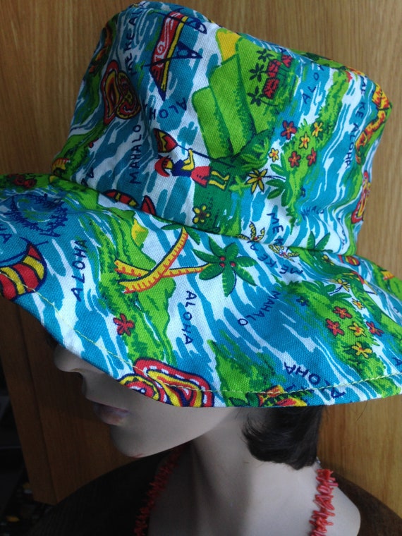 Mid Century SUN HAT with HAWAII motif made by "Ca… - image 3