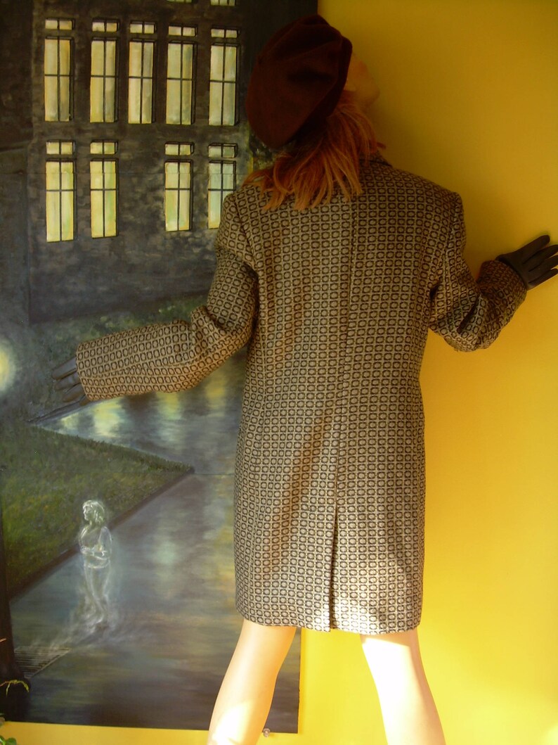 Louben Women/'s 1970s WOOL COAT BROWN beige weave Excellent pre-owned condition. Canada older size 8