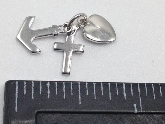 HEART CROSS ANCHOR Vintage Sterling Charm is in n… - image 7