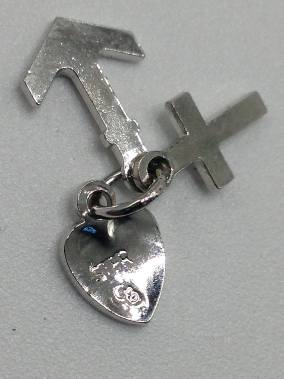 HEART CROSS ANCHOR Vintage Sterling Charm is in n… - image 5