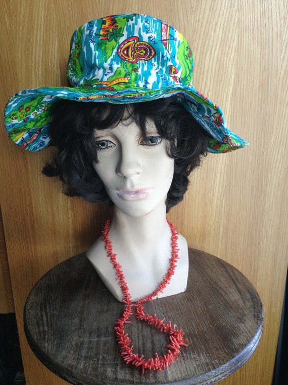 Mid Century SUN HAT with HAWAII motif made by "Ca… - image 1