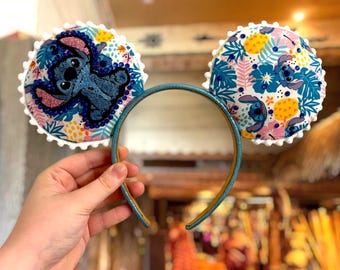 Stitch Mouse Ears – Tropical Headband – Lilo & Stitch Inspired – Disneybound Accessory – Custom Vacation Ears – Island Style