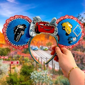 Lightning McQueen Mouse Ears – Radiator Springs Inspired Headband – Cars Disneybound – Custom Vacation Accessory