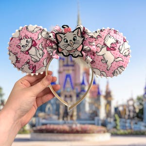 Marie-Inspired Mouse Ears Headband – Aristocats Disneybound Accessory-CUSTOM-Vacation Hair Accessories