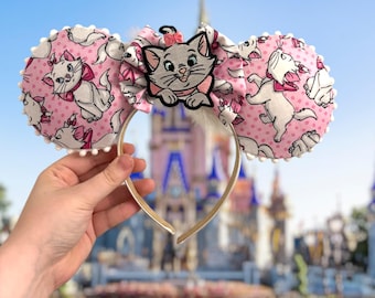 Marie-Inspired Mouse Ears Headband – Aristocats Disneybound Accessory-CUSTOM-Vacation Hair Accessories