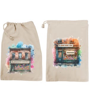 Customizable kids bag "La Main dans l'Sac" Atomania, poetic design, sturdy canvas, drawstring closure, handmade French craftsmanship