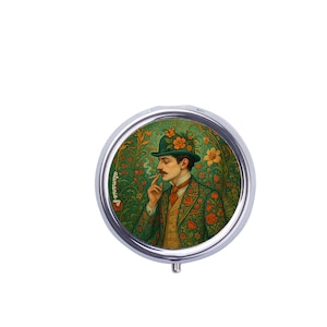 Elegant art nouveau pocket ashtray man suit bowler hat original practical smoker gift eco accessory France