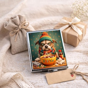 Personalized Grumpy Dog Pill Box – Metal Medication Case 60x60 mm – Custom Name Dog Design – Funny Dog Lover Gift – Handmade in France image 5