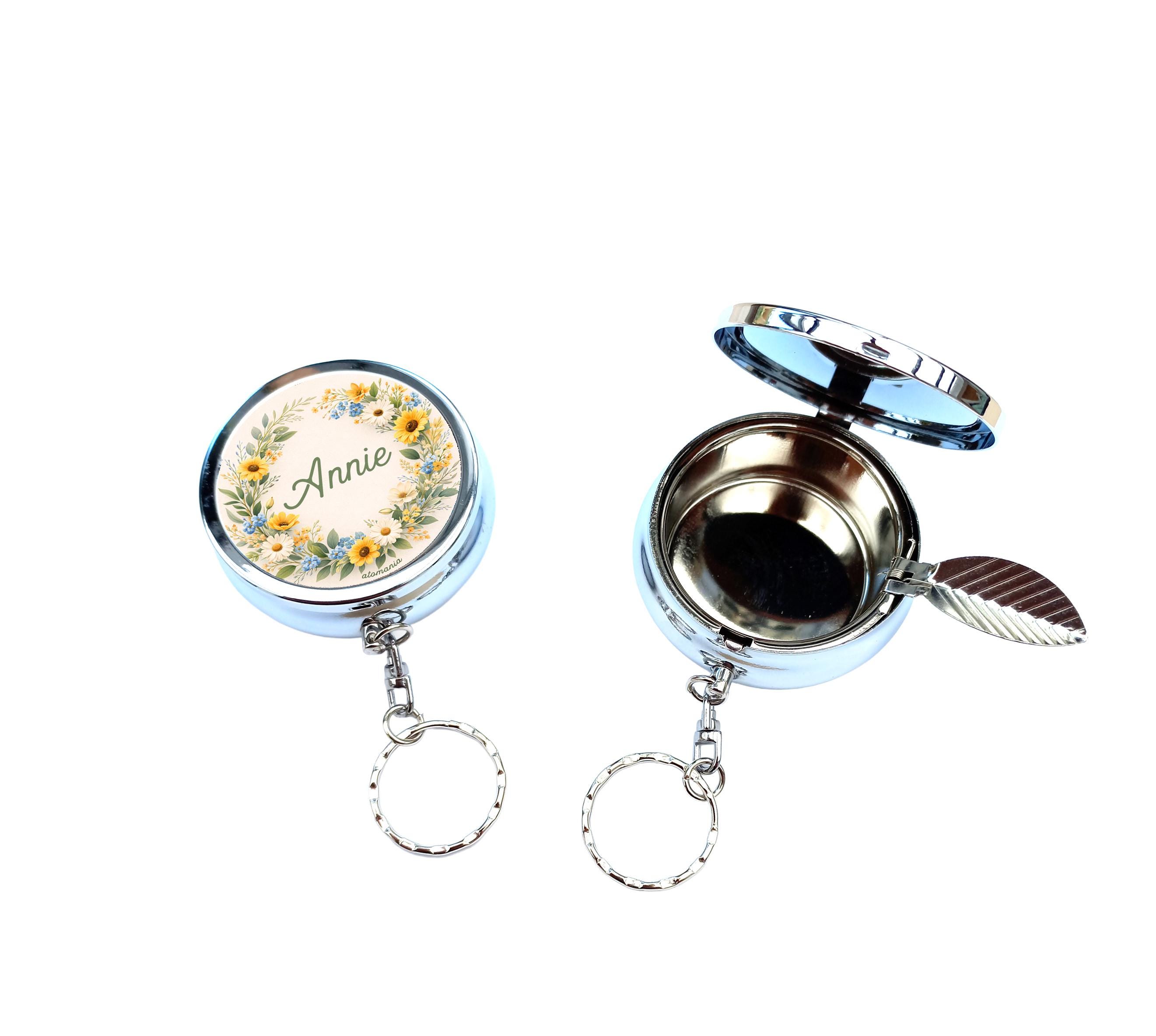 Vide poche personnalisé avec initiales et couronne de fleurs - Personnalisation de porcelaines peintes à la main