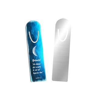 Blue Sky & Moon Bookmark – Peaceful and Inspirational Gift