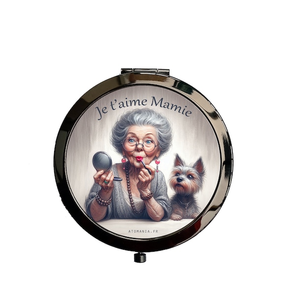 Miroir de poche « Je t’aime Mamie », Atomania