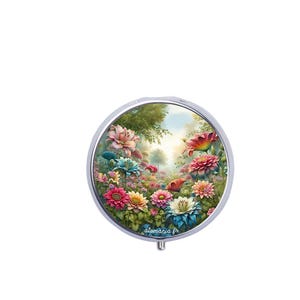 Pocket Ashtray Gardening Poetic Design Inspired by Nature, Customizable with Name, 5 cm Diameter, Metal