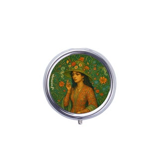 Art Nouveau pocket ashtray with Maghreb woman, elegant smoker gift, practical accessory, eco-friendly, removable keychain