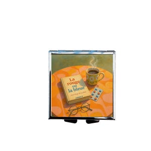 Funny vintage pill box handmade in France – Unique health gift idea – Retro book