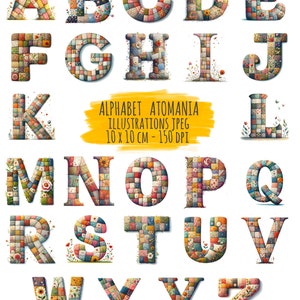 Alphabet Patchwork Digital Art, Atomania