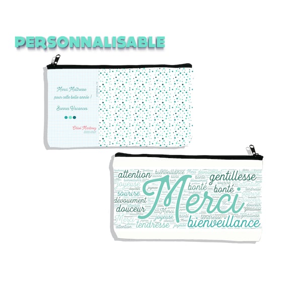 Trousse personnalisable pour exprimer votre gratitude envers l'enseignant - Cadeau original et pratique - Fabriquée à la main en France.