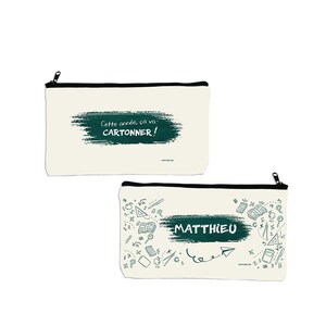 Trousse personnalisable "Cette année ça va cartonner !" Atomania, ludique et pratique, design à la craie, expédition rapide