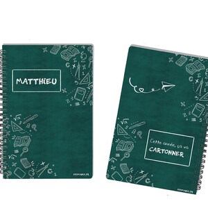 Cahier pour Enfants Personnalisable 'Cette Année, Ça Va Cartonner !' Design Ardoise Verte, Format A5