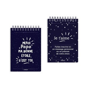 Atomania Notebook, Dad, my lucky star is you! 10.5 x 14.5 cm, customizable notebook to say I love you to your dad
