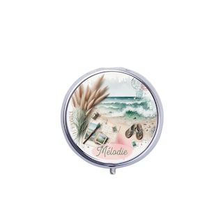 Pocket Ashtray Reverie Watercolor Seaside, Customizable, 5 cm Diameter, Metal