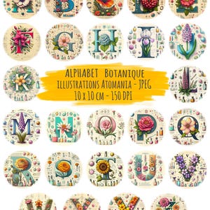 26 Modèles de Digital Art Abécédaire Fleuri d’Atomania