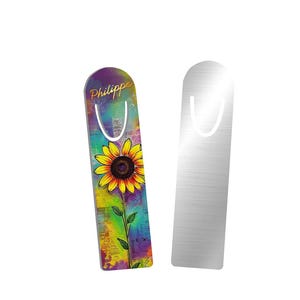 Custom Sunflower Bookmark – Bright & Personalized Reading Gift, Handmade in France