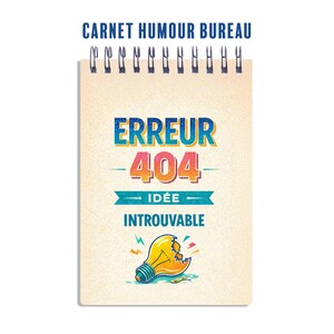 Notatnik A6 Geek Humor - Błąd 404 - Pomysł nie znaleziony - Prezent dla kolegi programisty IT - Zabawny notatnik biurowy - Prezent dla geeków w pracy