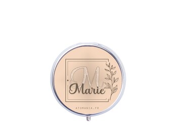 Initial customizable pillbox (Beige)